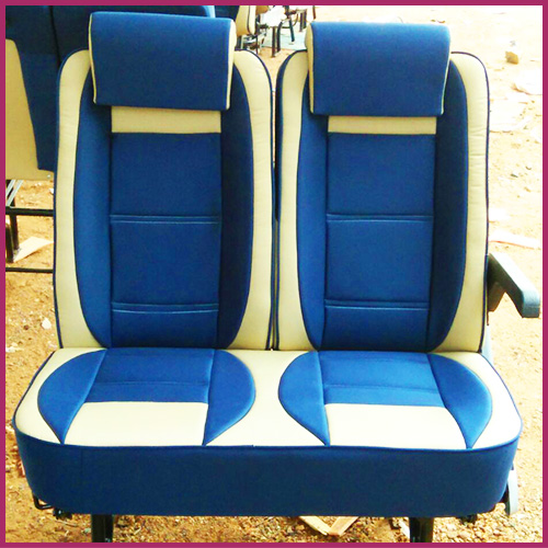 Navy and cream push-back seat